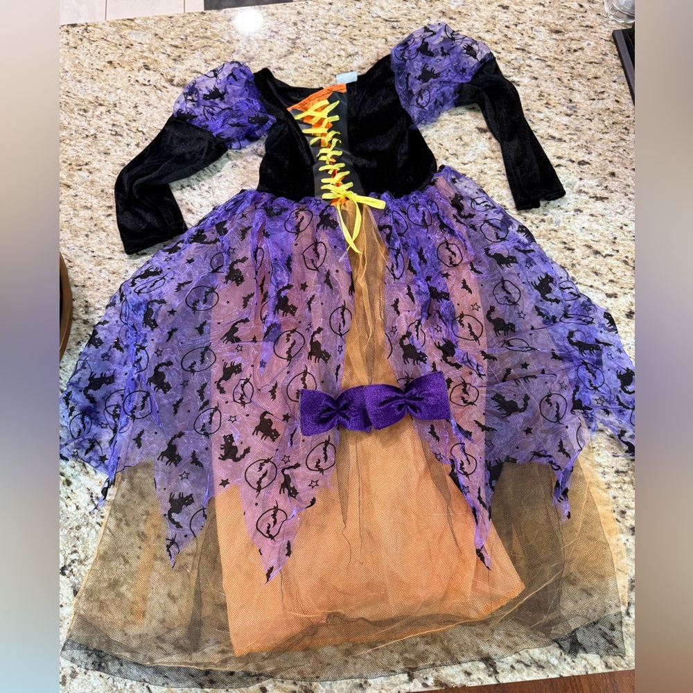 Cute Non Spooky Kids Dress Up Tulle Witch Halloween Costume S